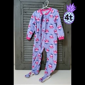 Carter's owls flannel zip up footie pajamas
